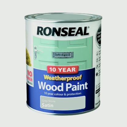 Ronseal 10 Year Weatherproof Satin Wood Paint 750ml - Grey Stone