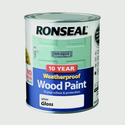 Ronseal 10 Year Weatherproof Gloss Wood Paint 750ml - White