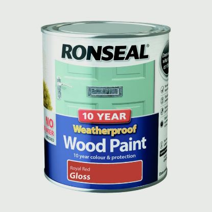 Ronseal 10 Year Weatherproof Gloss Wood Paint 750ml -  Royal Red