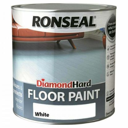 Ronseal Diamond Hard Floor Paint 750ml - Wood & Concrete Floors - White