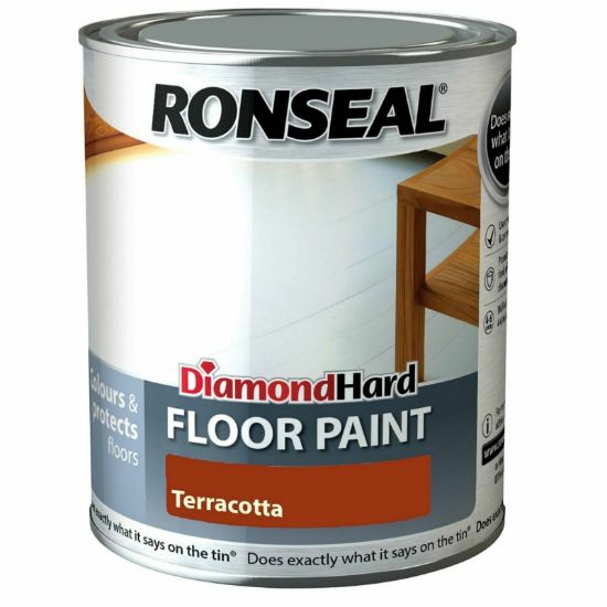 Ronseal Diamond Hard Floor Paint 750ml - Wood & Concrete Floors -  Terracotta