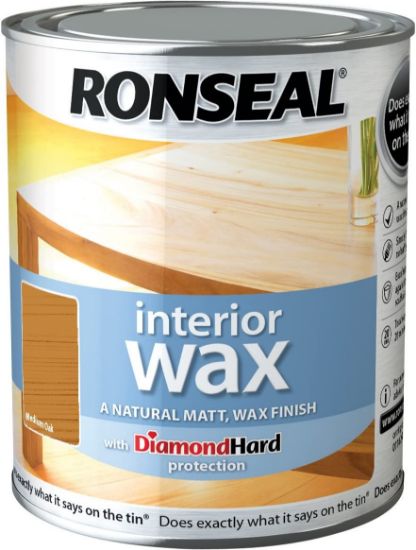 Ronseal Diamond Hard Interior Wax Ultimate Professional Finish 750ml - Medium Oak